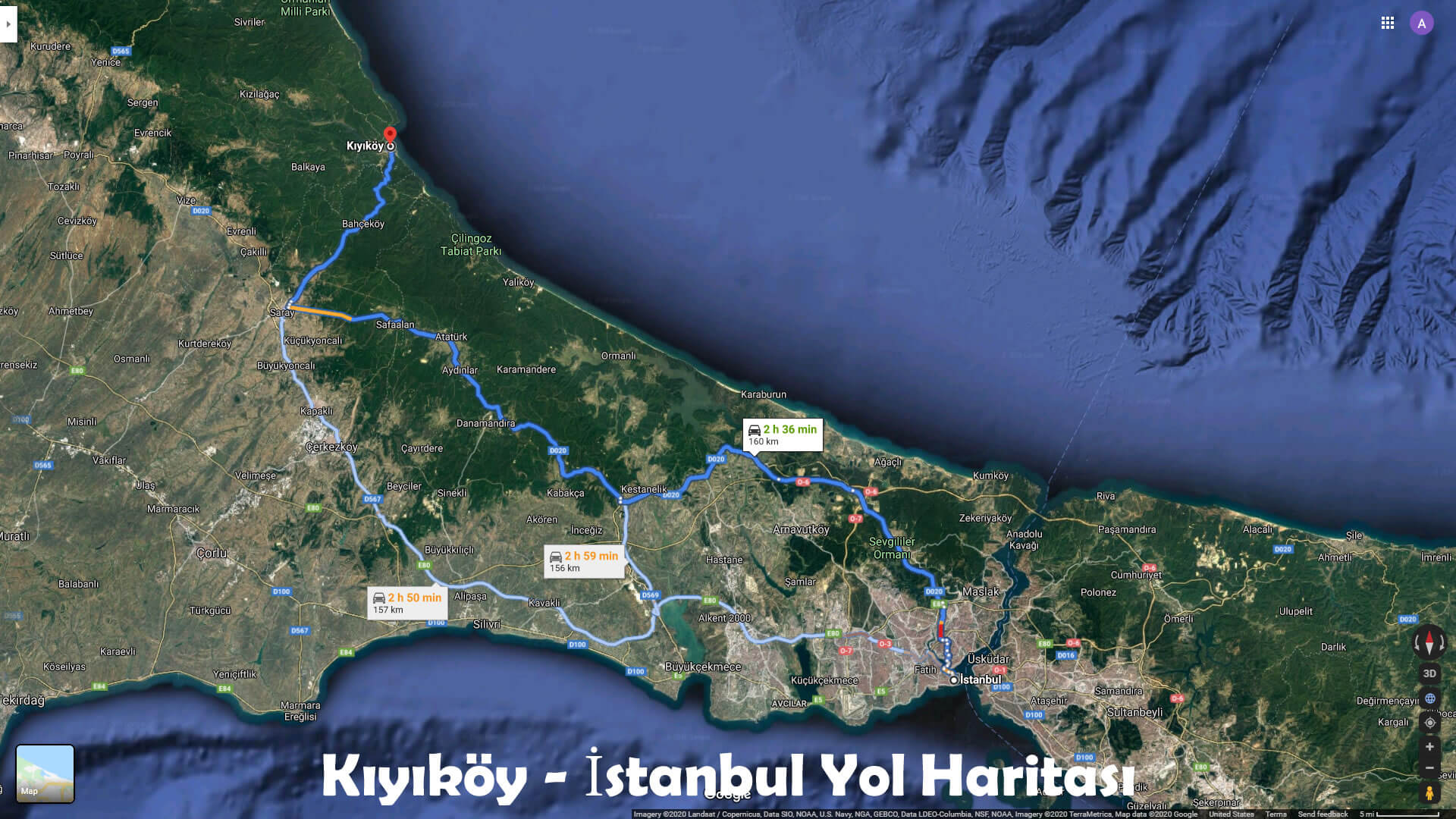 Kiyikoy - Istanbul Road Map